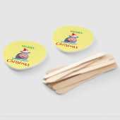 Grappige Safari dieren HIPPO Kerstmis kostuum Handwaaier (Niet-gemonteerd)