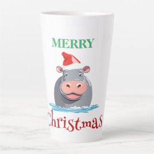 Grappige Safari dieren HIPPO Kerstmis kostuum Latte Mok