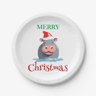 Grappige Safari dieren HIPPO Kerstmis kostuum Papieren Bordje