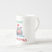 Grappige Safari dieren HIPPO Kerstmis kostuum Porselein Kop (Voorkant rechts)