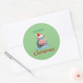 Grappige Safari dieren HIPPO Kerstmis kostuum Ronde Sticker (Envelop)