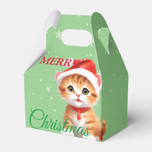 Grappige Safari dieren Kat Kerstmis Kostuum Bedankdoosjes (Voorkant Zijde)
