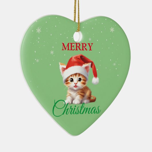 Grappige Safari dieren Kat Kerstmis Kostuum Keramisch Ornament (Rechts)