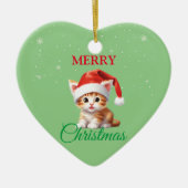 Grappige Safari dieren Kat Kerstmis Kostuum Keramisch Ornament (Voorkant)