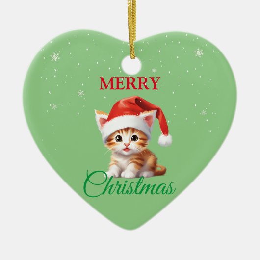 Grappige Safari dieren Kat Kerstmis Kostuum Keramisch Ornament (Voorkant)