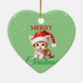 Grappige Safari dieren Kat Kerstmis Kostuum Keramisch Ornament (Achterkant)