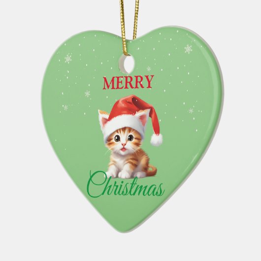 Grappige Safari dieren Kat Kerstmis Kostuum Keramisch Ornament (Links)