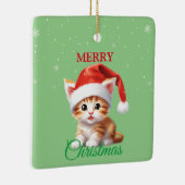 Grappige Safari dieren Kat Kerstmis Kostuum Keramisch Ornament (Rechts)