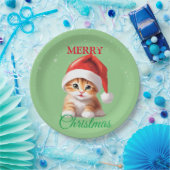 Grappige Safari dieren Kat Kerstmis Kostuum Papieren Bordje (Feest)