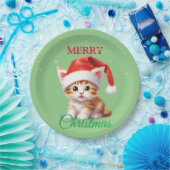 Grappige Safari dieren Kat Kerstmis Kostuum Papieren Bordje (Feest)