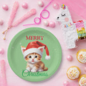 Grappige Safari dieren Kat Kerstmis Kostuum Papieren Bordje (Feest)