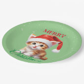 Grappige Safari dieren Kat Kerstmis Kostuum Papieren Bordje (Gekanteld)