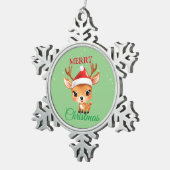 Grappige Safari dieren Kat Kerstmis Kostuum Tin Sneeuwvlok Ornament (Rechts)