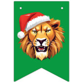 Grappige Safari dieren Leeuw Santa Kerstmis kostuu Vlaggetjes (Eerste vlag)