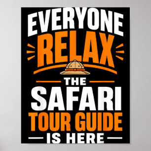 Grappige safari reisleider nationaal park dieren i poster