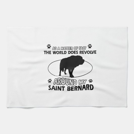 grappige SAINT BERNARD-design Theedoek (Horizontaal)