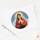 Grappige Saint Haley gebedskaars Ronde Sticker (Envelop)