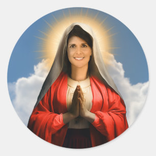 Grappige Saint Haley gebedskaars Ronde Sticker
