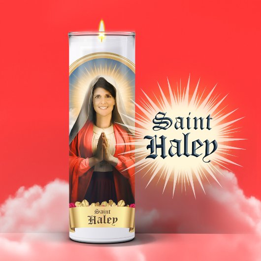Grappige Saint Haley gebedskaars Sticker