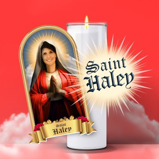 Grappige Saint Haley gebedskaars Sticker