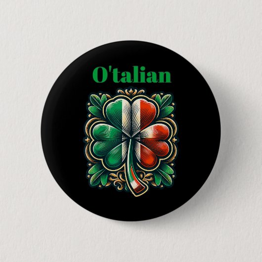 Grappige Saint Patricks Day Ierse Italiaanse O'tal Ronde Button 5,7 Cm (Voorkant)