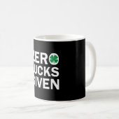 Grappige Saint Patrick's Day Zero Lucks Gegeven Koffiemok (Voorkant rechts)