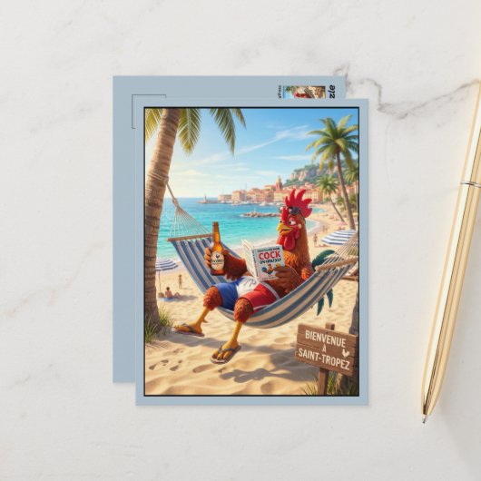 Grappige Saint-Tropez Frankrijk Briefkaart (Voorkant / Achterkant in situ)