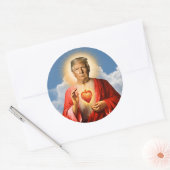 Grappige Saint Trump Gebedskaars Ronde Sticker (Envelop)