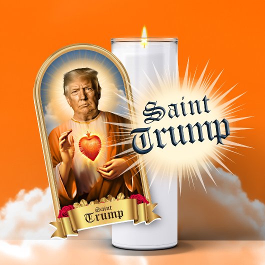 Grappige Saint Trump Gebedskaars Sticker