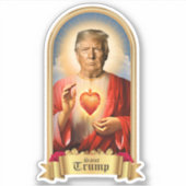 Grappige Saint Trump Gebedskaars Sticker (Voorkant)