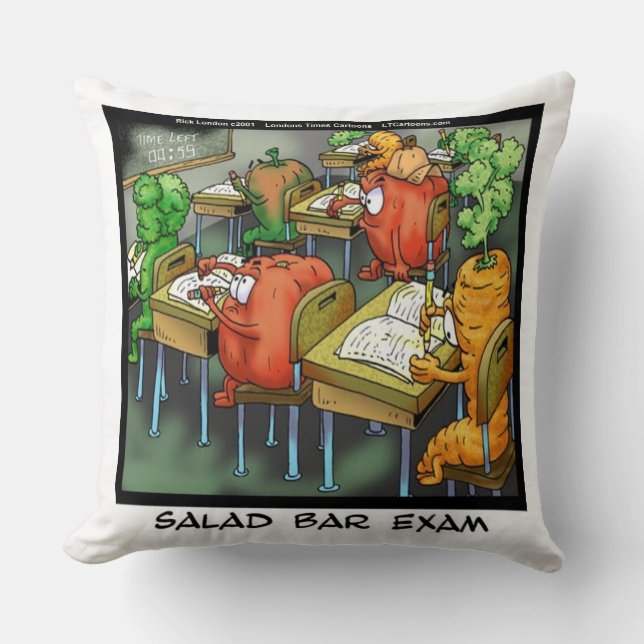 Grappige Saladbar Examen Katoenen Kussen (Voorkant)