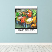 Grappige Saladebar-examen Canvasprint Canvas Afdruk (Insitu (Houten vloer))