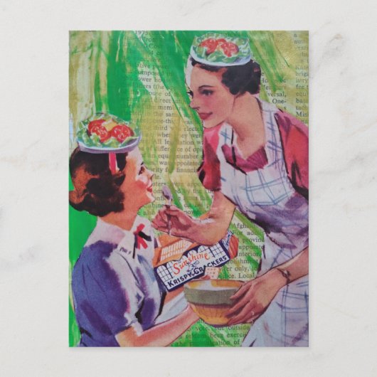Grappige saladehoeden collage briefkaart (Voorkant)