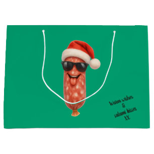 Grappige salami kusjes kerst groot cadeauzakje