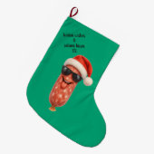 Grappige salami kusjes kerst grote kerstsok (Voorkant (Hangend))