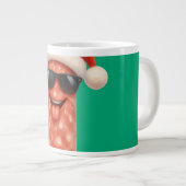 Grappige salami kusjes kerst grote koffiekop (Voorkant rechts)