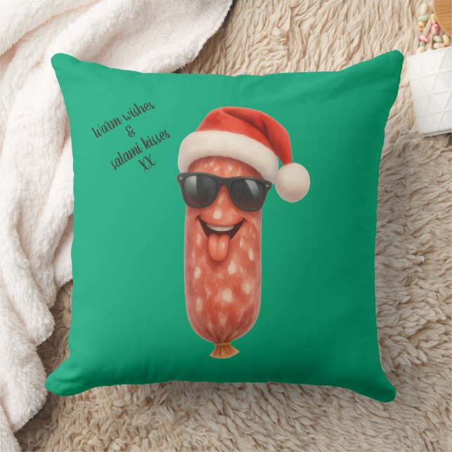 Grappige salami kusjes kerst kussen (Deken)