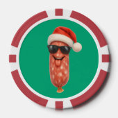 Grappige salami kusjes kerst poker chips (Voorkant)