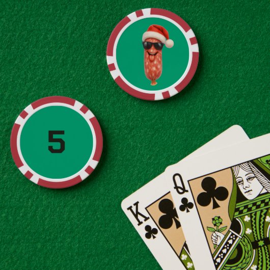 Grappige salami kusjes kerst poker chips (Pokertafel (Dubbel))