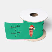 Grappige salami kusjes kerst satijnen lint (Spoel)