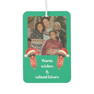 Grappige salami kussen familie foto kerst luchtverfrisser