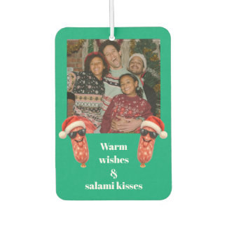 Grappige salami kussen familie foto kerst luchtverfrisser