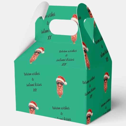 Grappige salami kussen kerstmis bedankdoosjes (Voorkant)