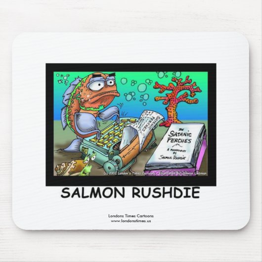 Grappige Salman Rushdie Vis Muismatje Muismat (Voorkant)