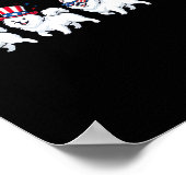 Grappige Samoyed-hond Amerikaanse vlag Memorial Da Poster (Hoek)
