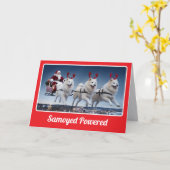 Grappige Samoyed-hond Kerstvakantiekaart Kaart (Gele Bloem)