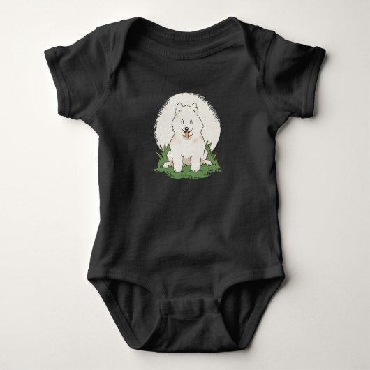 Grappige Samoyed-hond Romper (Voorkant)