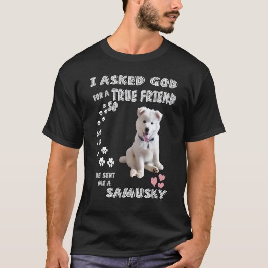 Grappige Samoyed Husky Mix Hond Moeder Vader Kostu T-shirt (Voorkant)