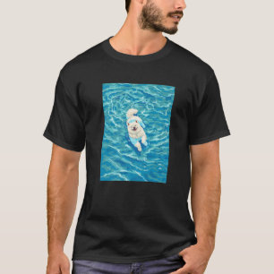 Grappige Samoyed in zwembad water zwemmen Cute hon T-shirt