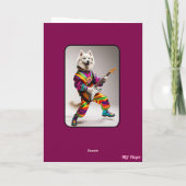 Grappige Samoyed Rockster Kaart (Achterkant)